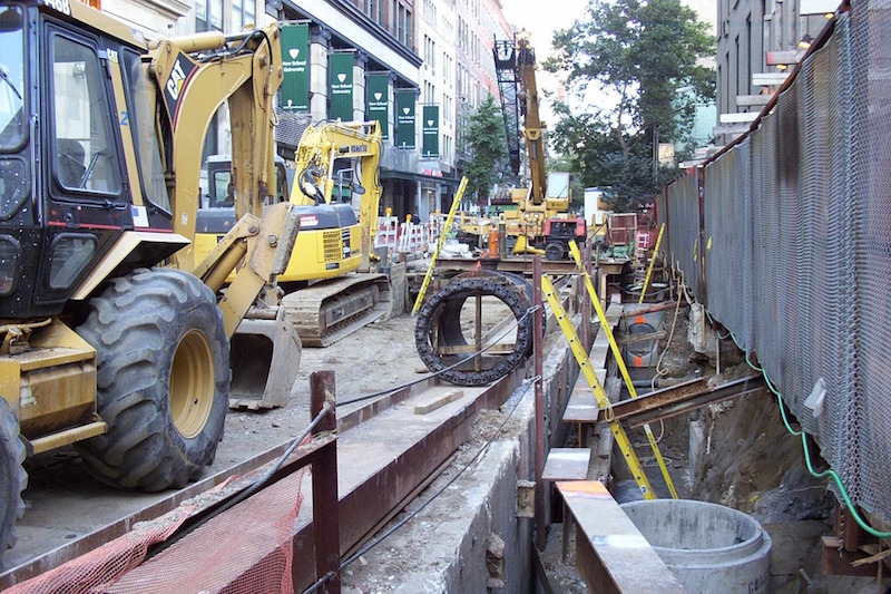 A construction site in Manhattan