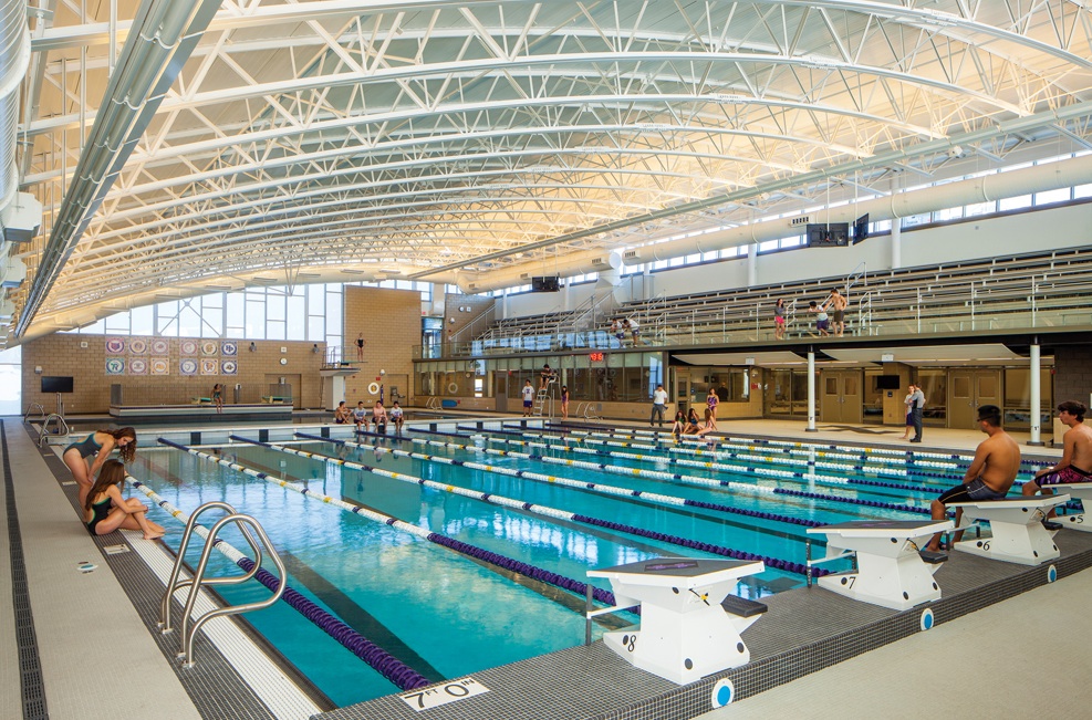 Special features of the new competition pool at Niles North High School include 
