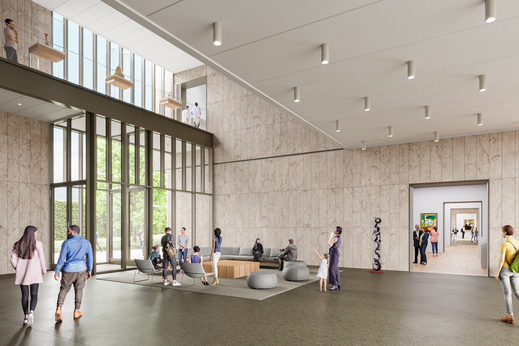 The lobby of the new Palmer Museum of Art at Penn State