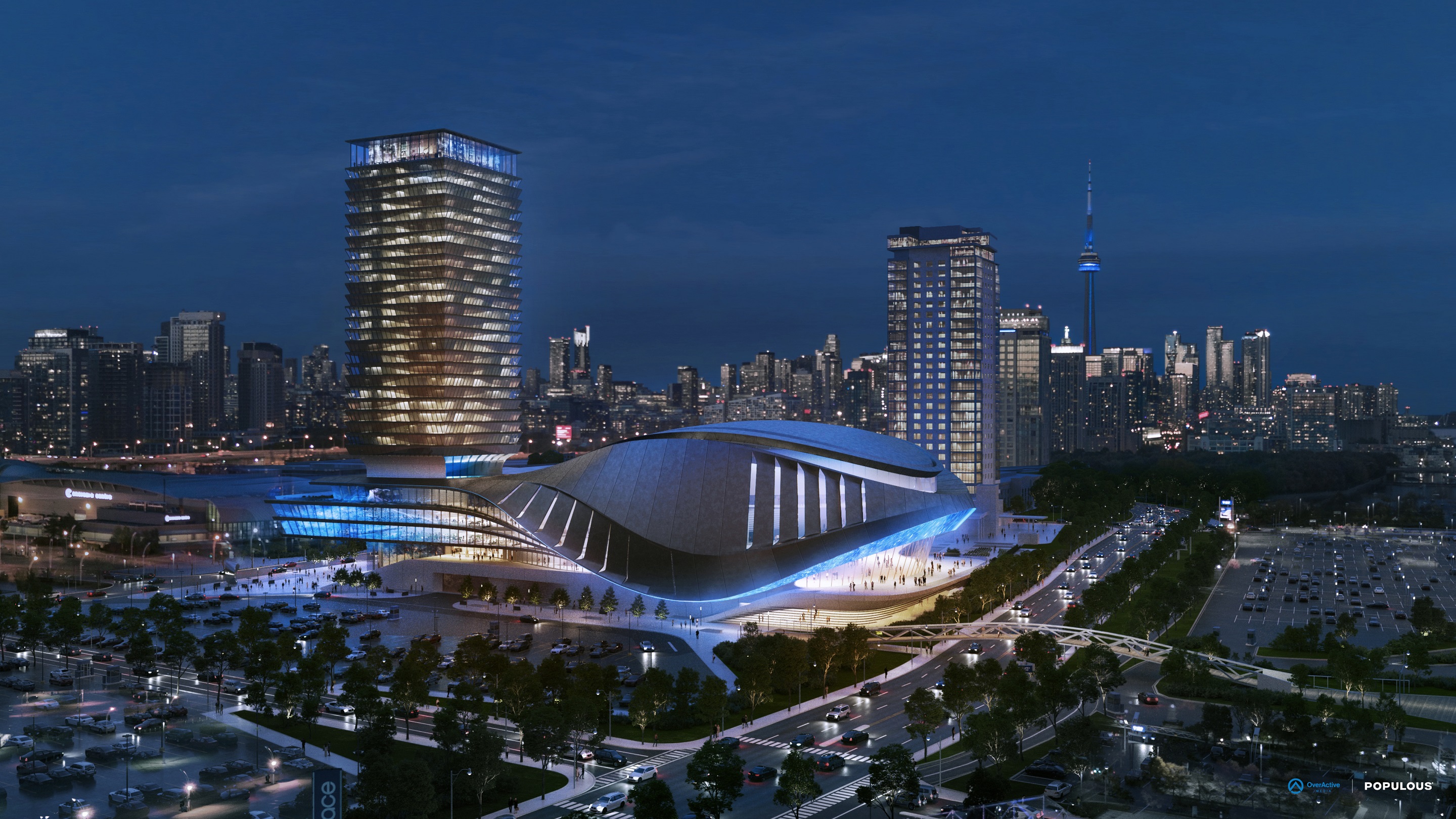 Populous-designed Toronto performance venue aerial