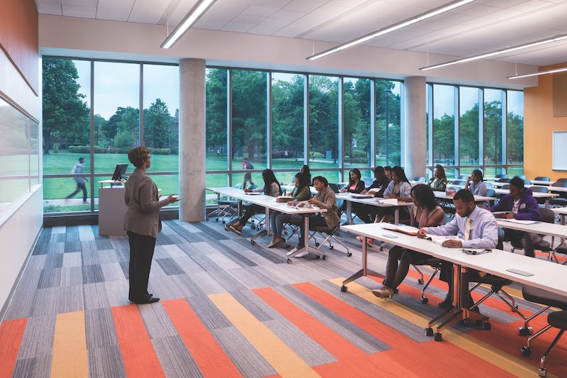 A teacher and class at Bowie State University