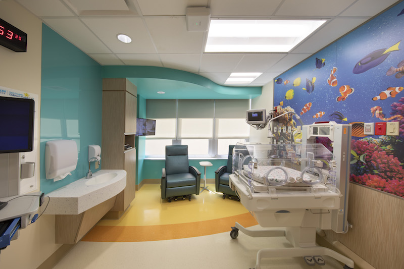 Patient room in Salah Foundation Children's Hospital