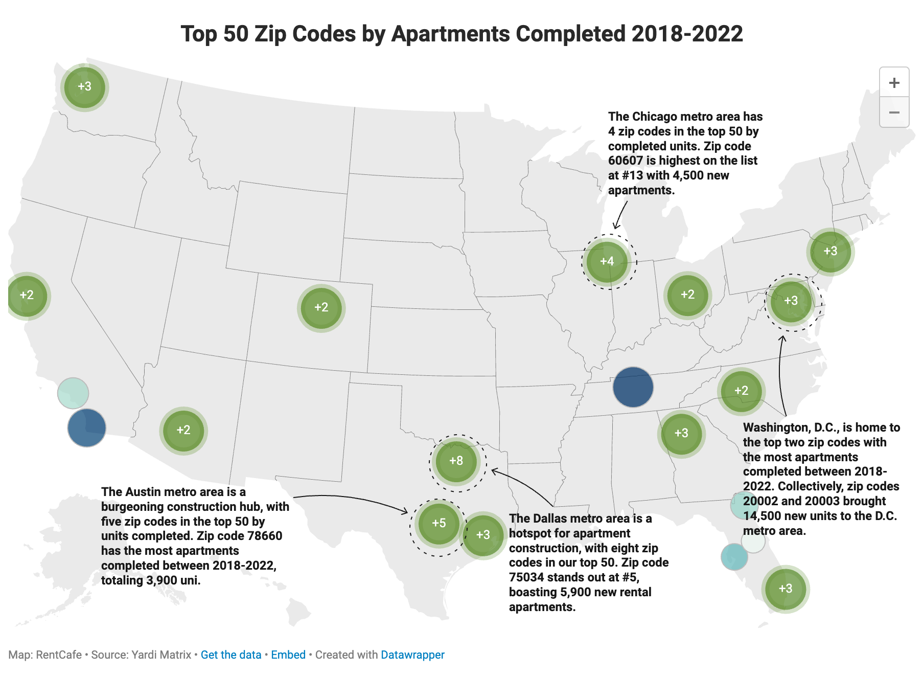 Washington, D.C., Queens, N.Y., lead in number of new apartments by zip code