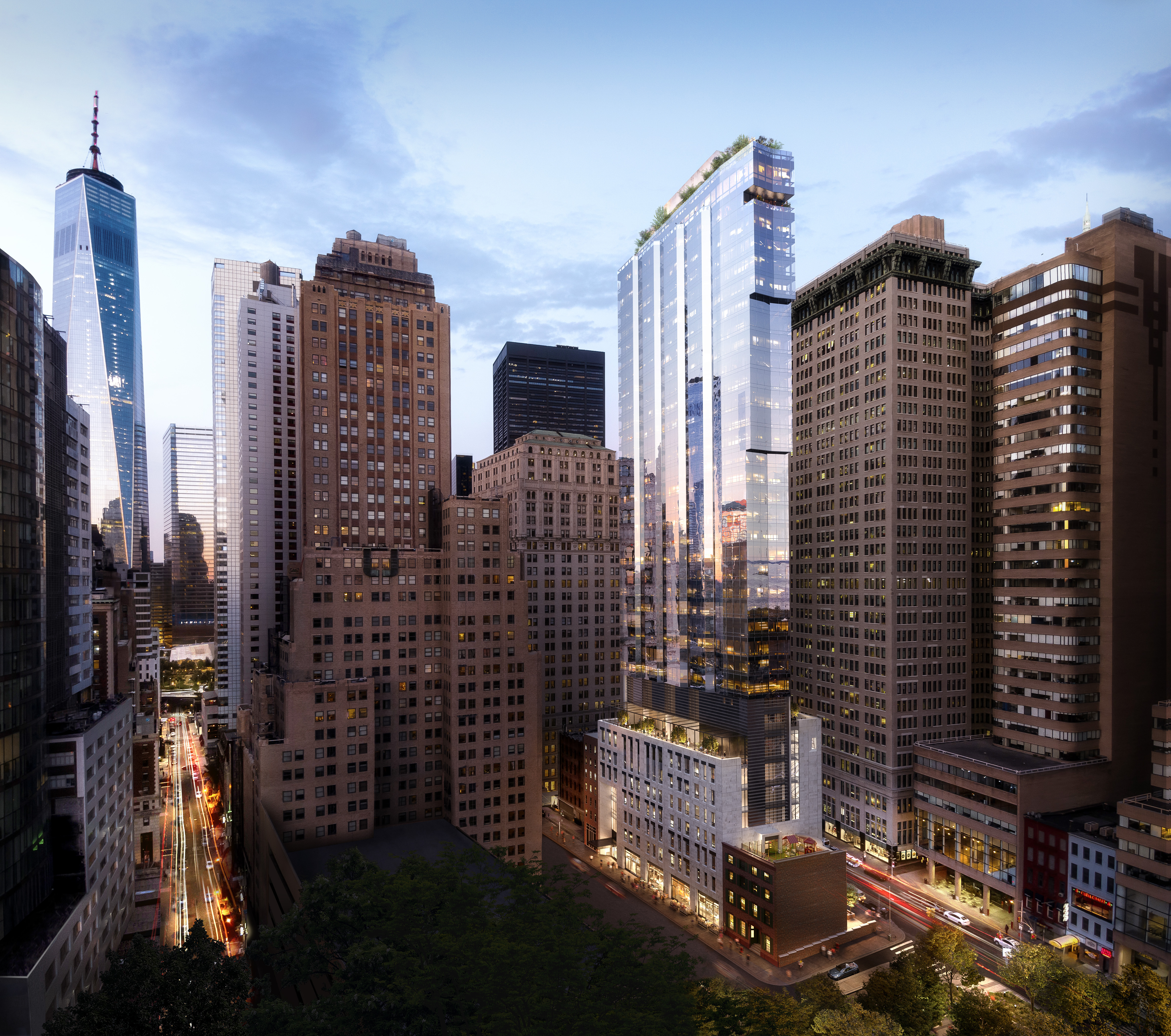 77 Greenwich project, New York. Architectural design by FXCollaborative, rendering by Binyan Studios