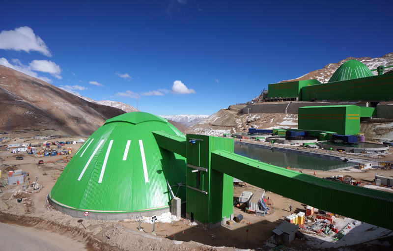 Bright green coating helps Geometrica domes withstand harsh Andean climate
