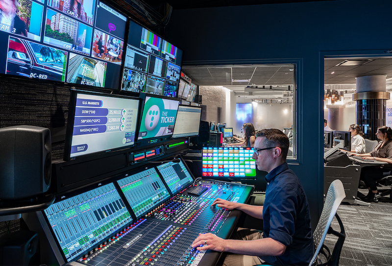 Verizon broadcast production studio control room
