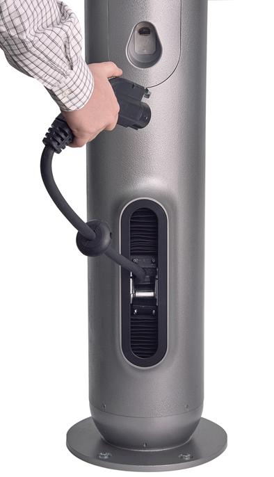 GEs WattStation pedestal EV charger is easy to use, customizable and features a