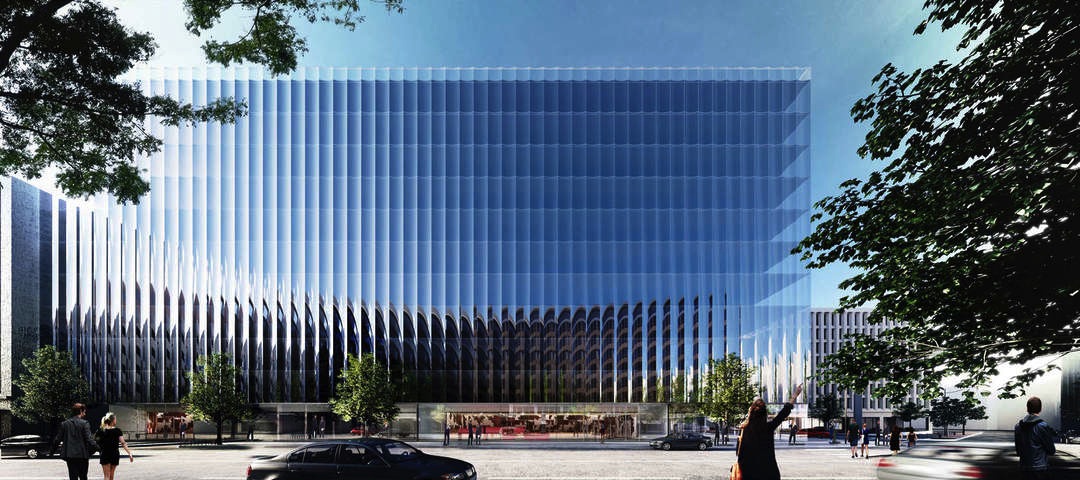 Curved glass curtains will give Washington, D.C., office building more views and floor space