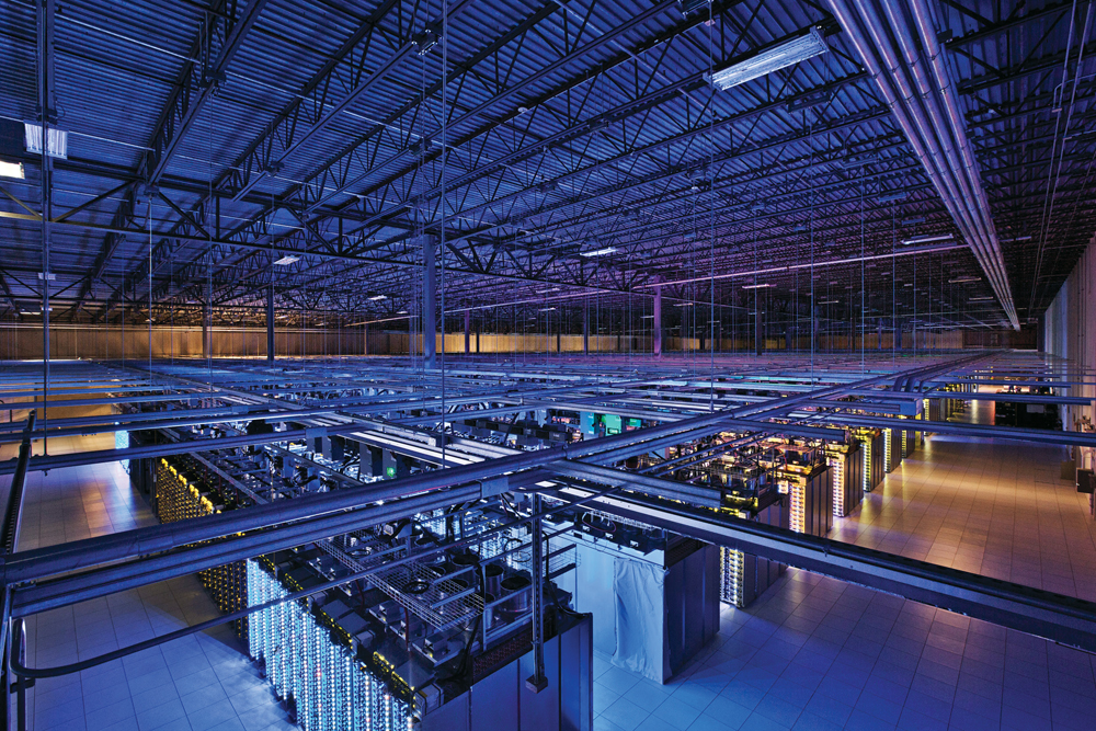 Googles data centers include this massive server room in Council Bluffs, Iowa. 