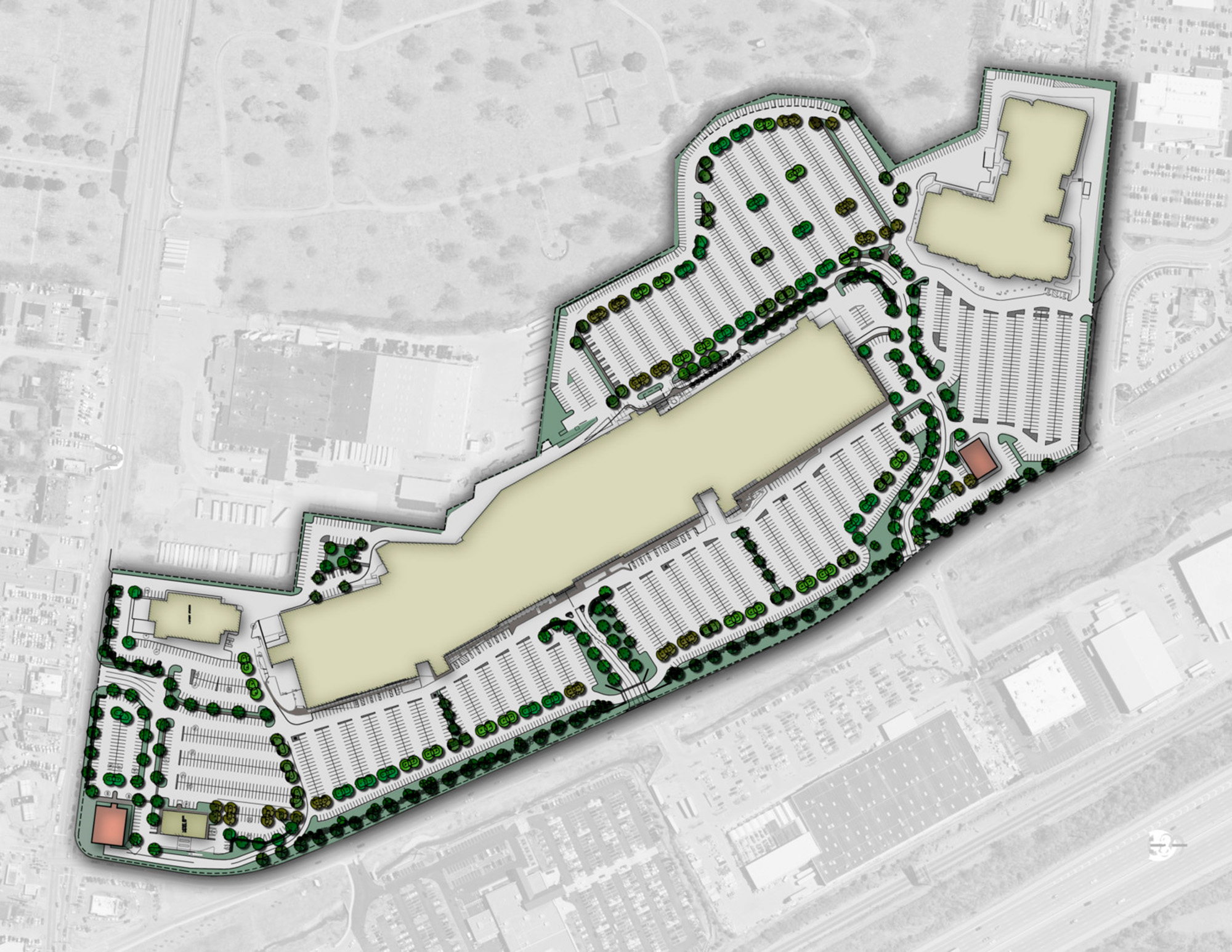 The master plan for One Hundred Oaks Mall.