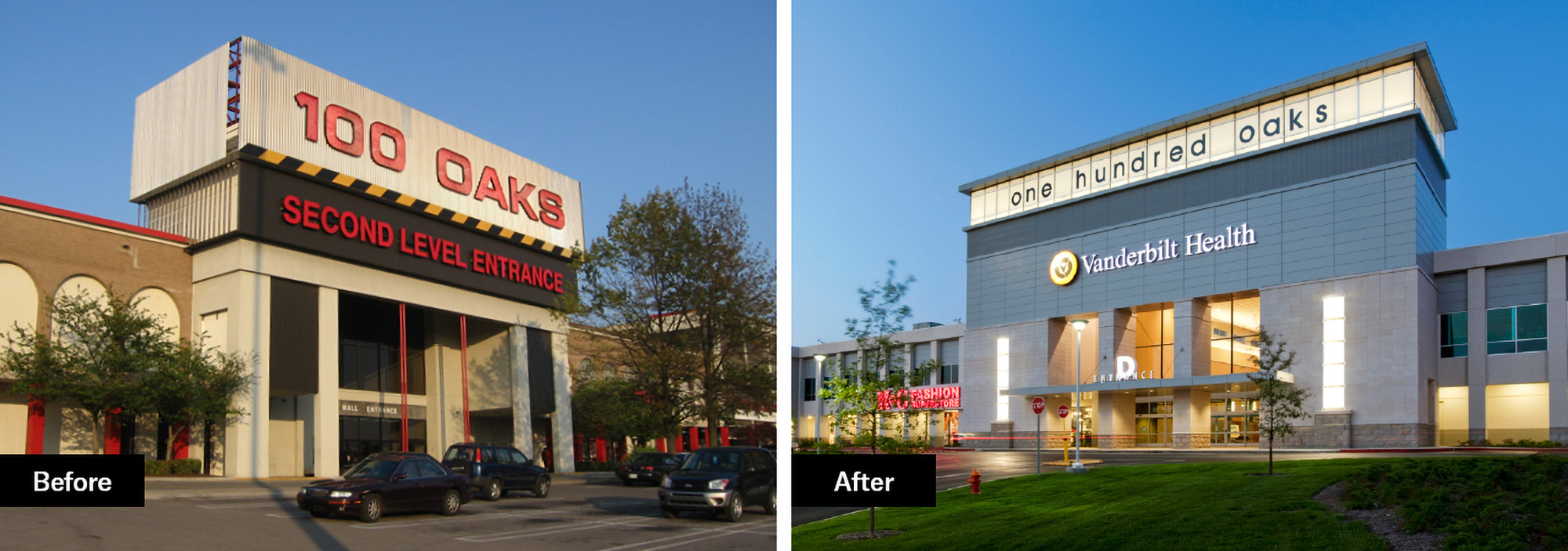Above is a before and after shot taken of our work at One Hundred Oaks Mall