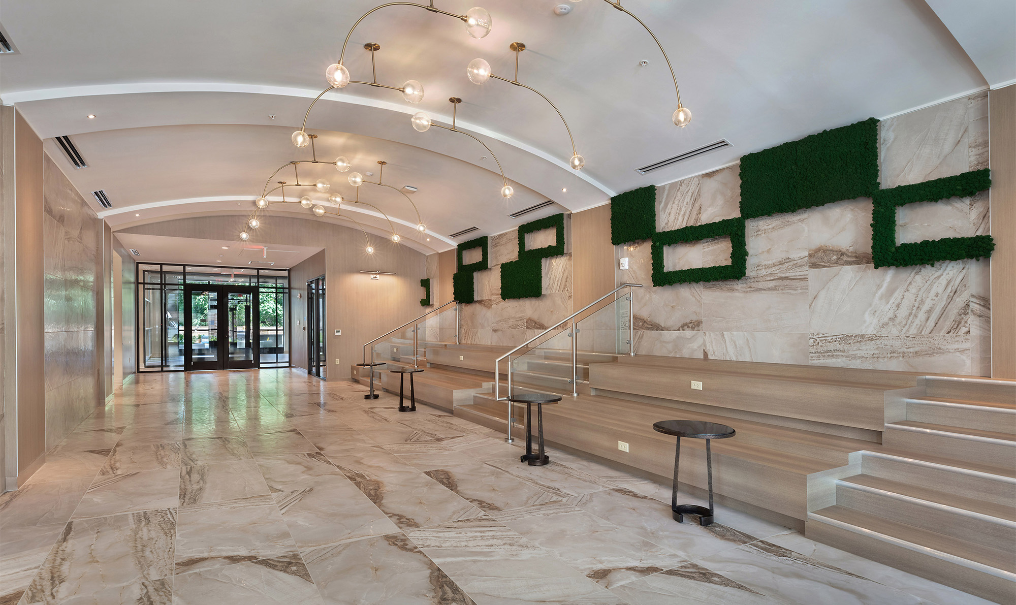 Marble foyer in affordable multifamily development