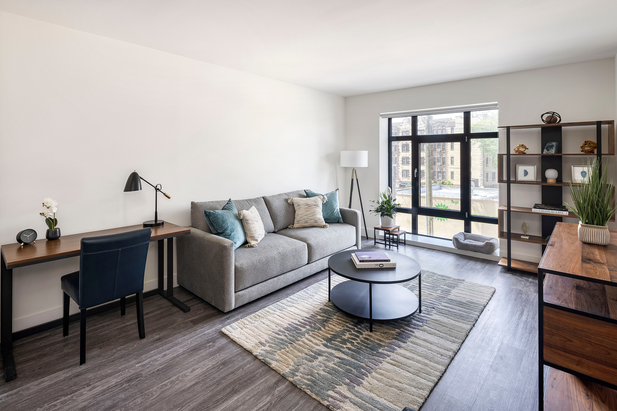 Luxury new Phius-certified apartment living room