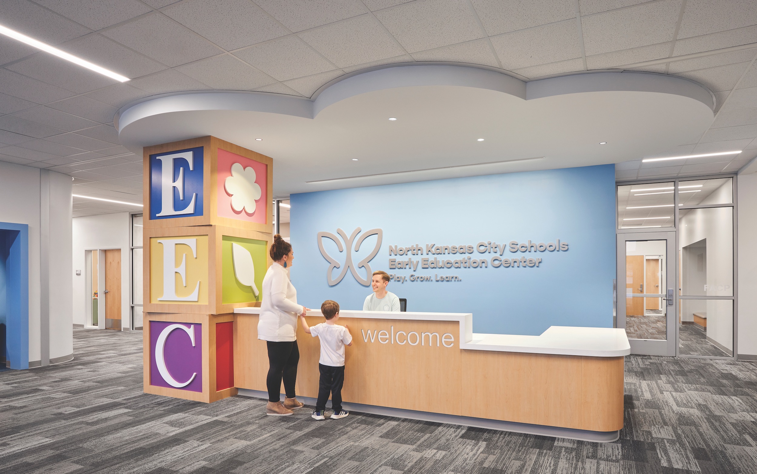 The 112,000-sf North Kansas City Schools’ Early Education Center, in Gladstone, Mo. Photo courtesy Michael Robinson, DLR Group
