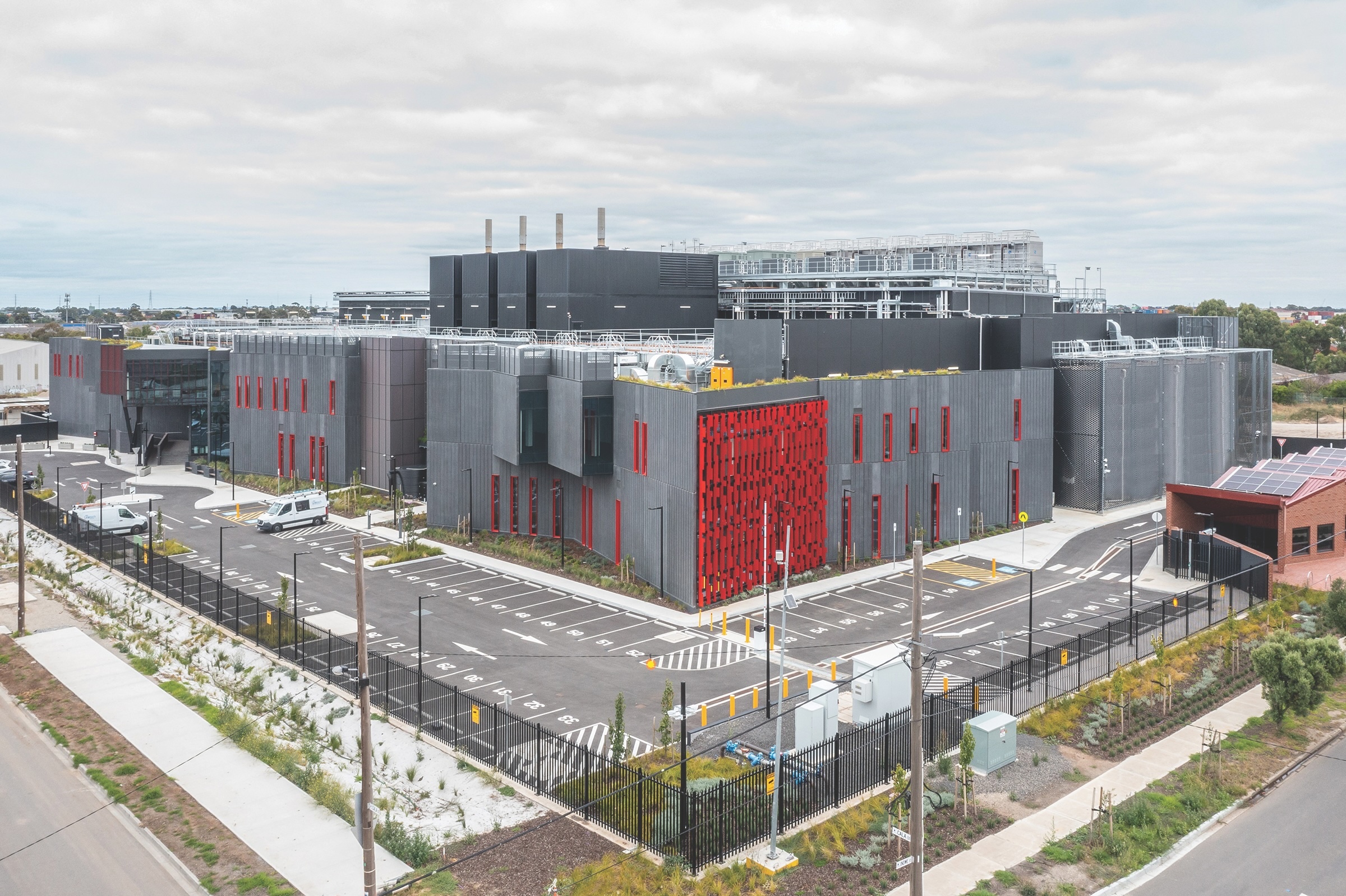 The 645,834-sf, 80-MW NEXTDC Merlot 3 data center, located in the suburb of Melbourne, Australia, designed by HDR