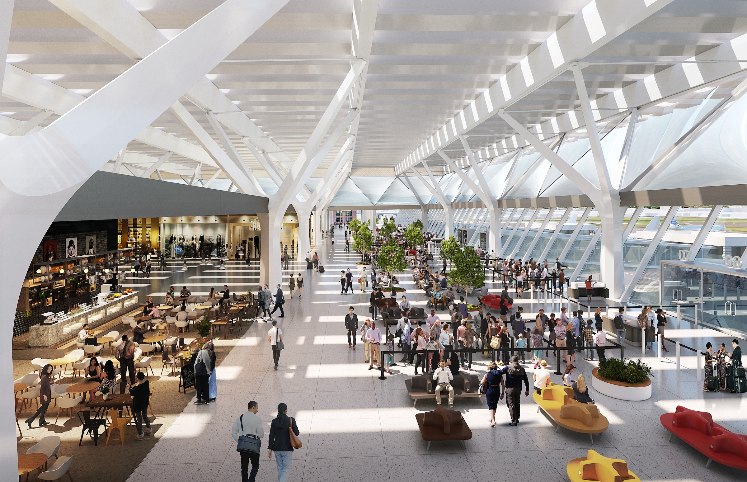 Rafael Viñoly Architects’ design for the new Florence, Italy, airport terminal will feature a rooftop vineyard