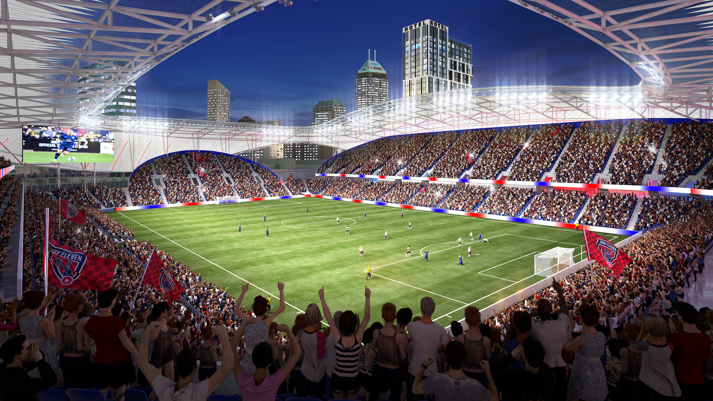 Eleven Park soccer stadium Indianapolis, Indy Eleven, Keystone Group, Populous -Bowl