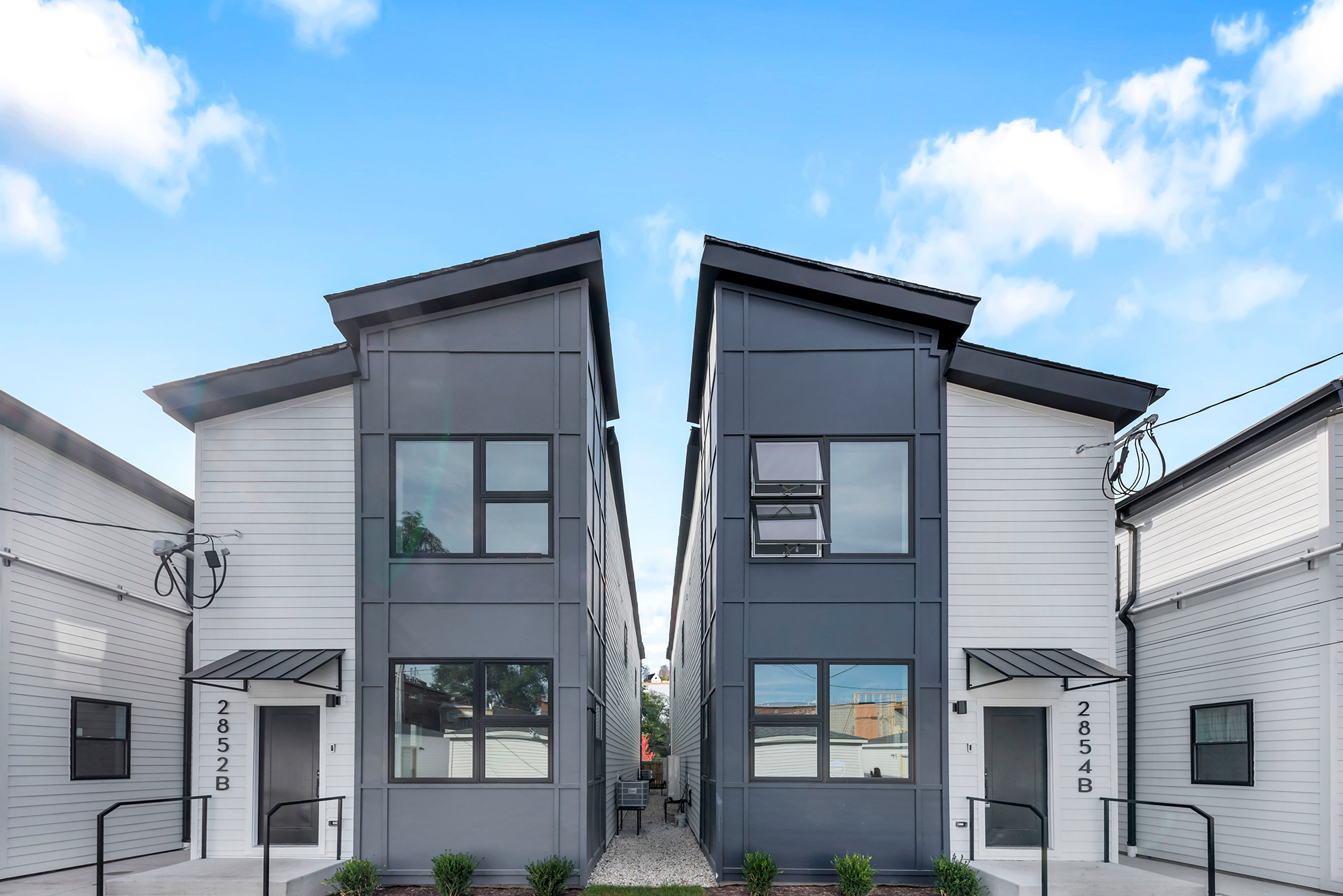 Structured Development's Harrison Row Townhomes modular project exterior