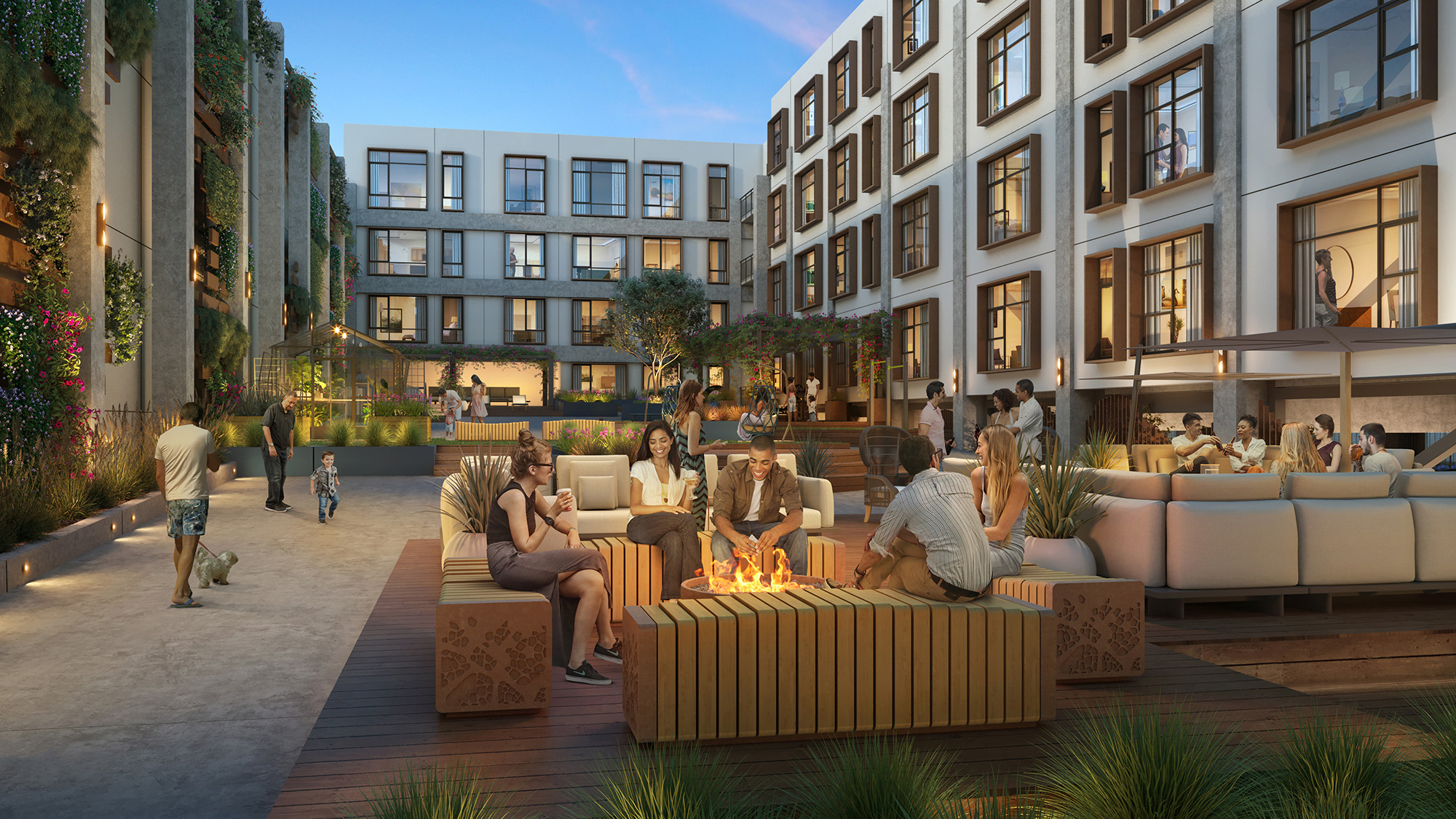 Rendering of adaptive reuse multifamily project