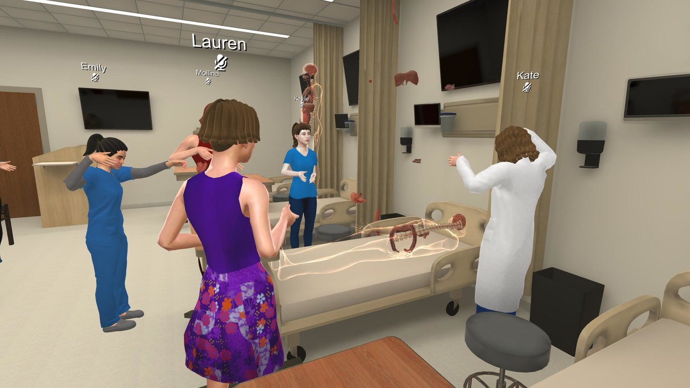 Metaversity nursing students in virtual reality