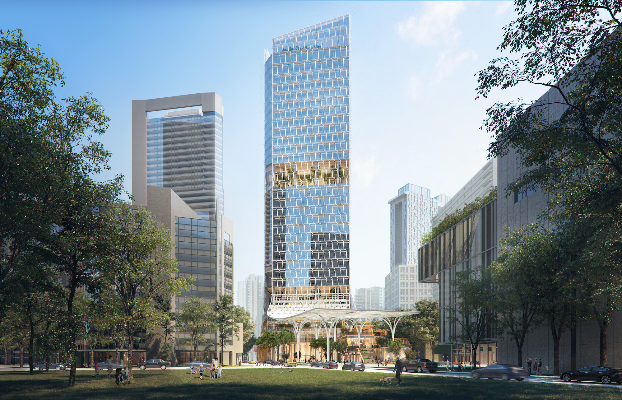 NBBJ-designed Keppel South Central tower in Singapore aims to reimagine work with restorative, outdoor spaces.  Courtesy NBBJ