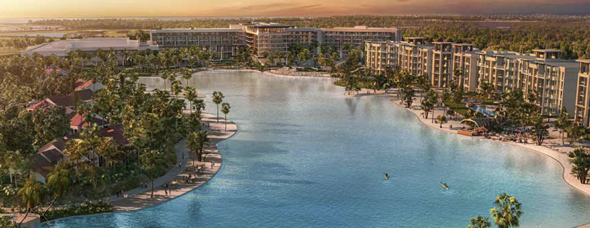 Evermore Orlando Resort beach and lagoon