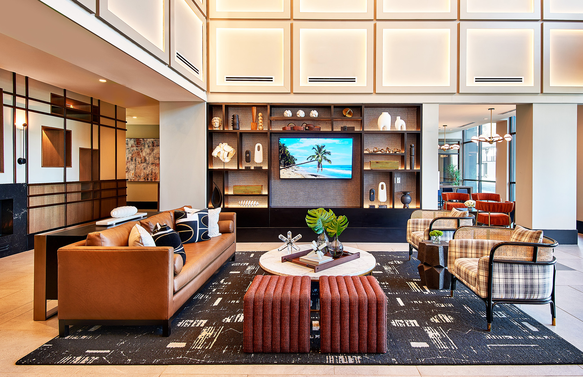 Mary Cook Associates interior-designed apartment lobby