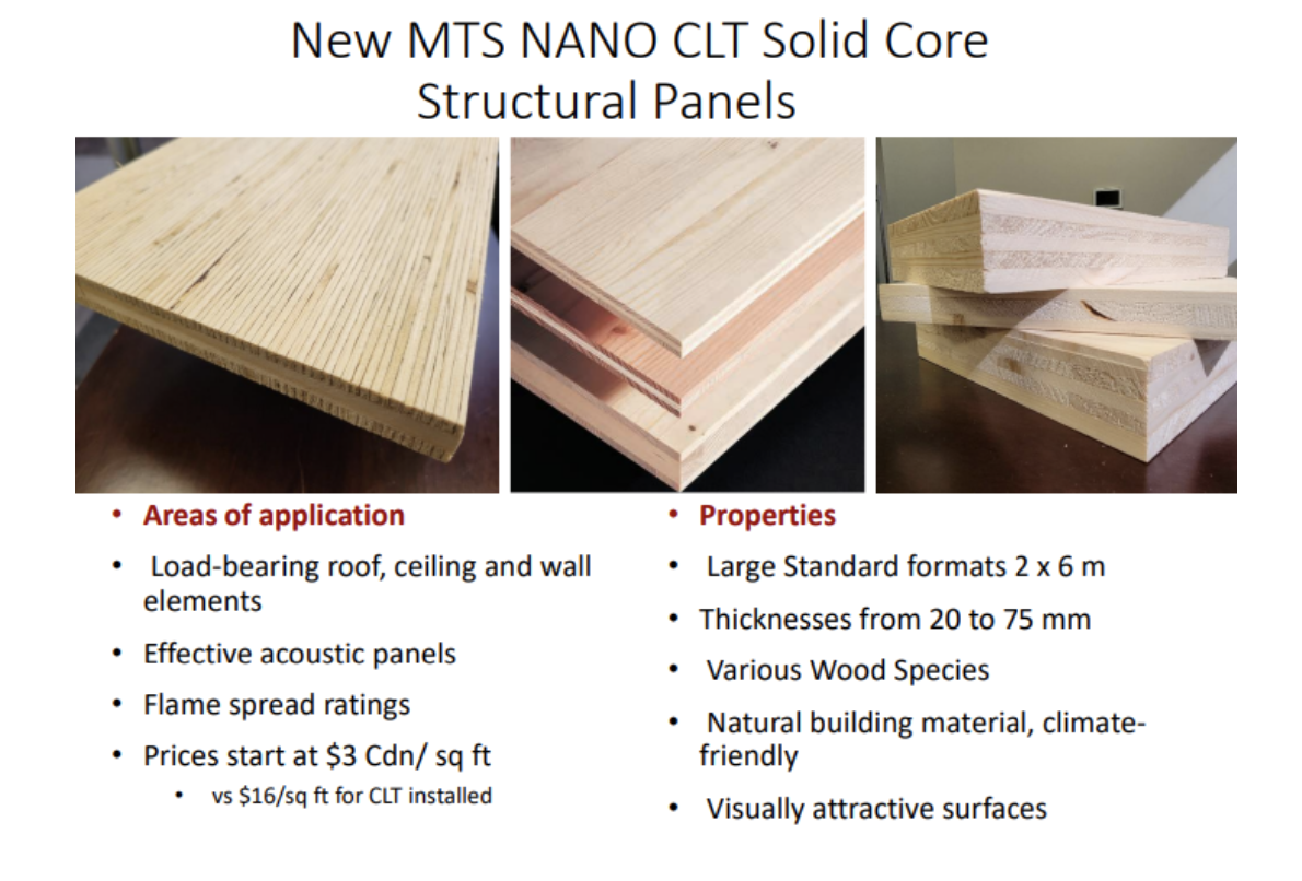 Nano CLT solid core structural panels