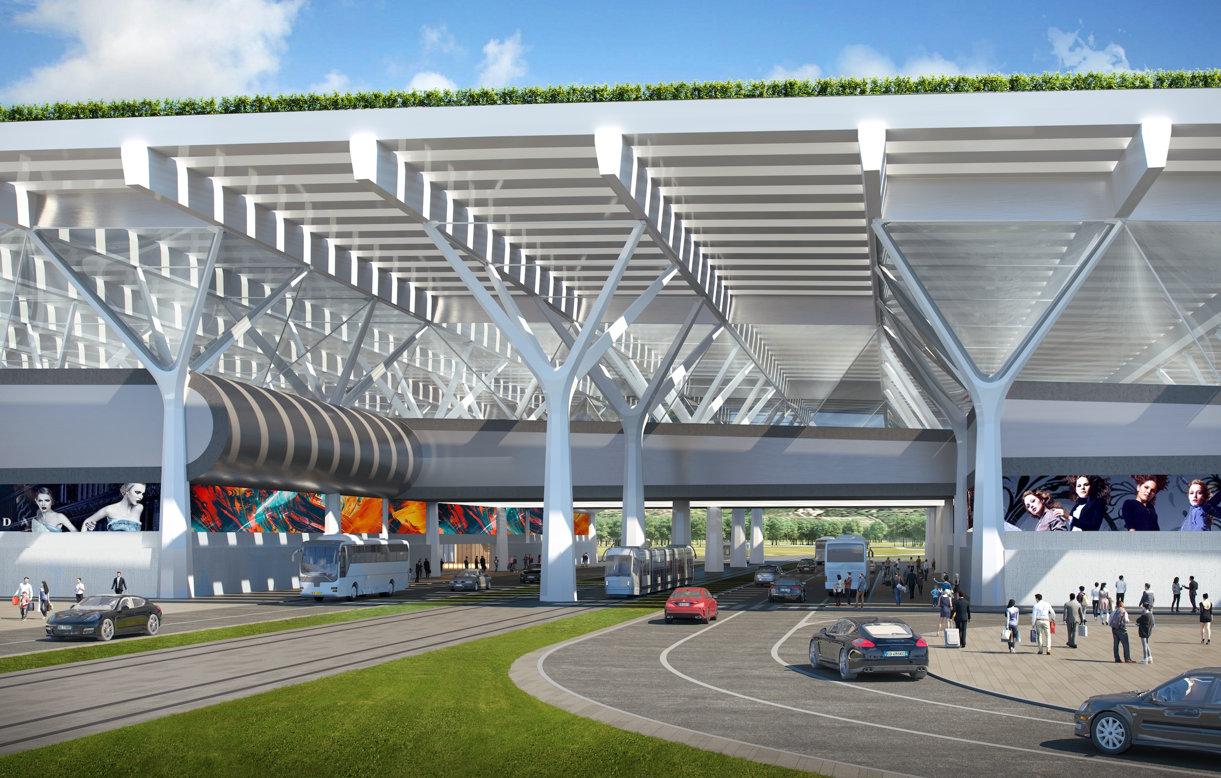 Rafael Viñoly Architects’ design for the new Florence, Italy, airport terminal will feature a rooftop vineyard