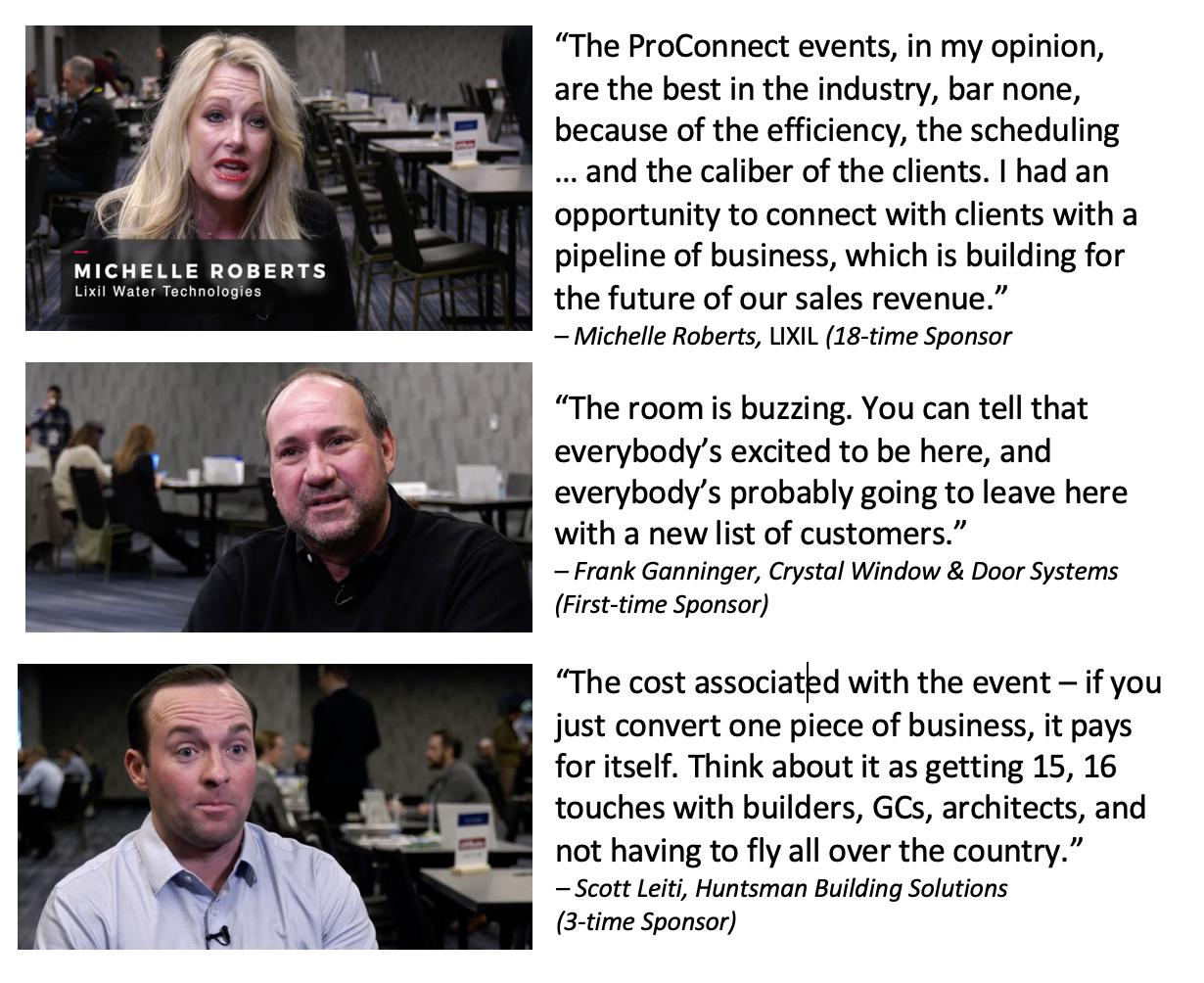 What Sponsors say about ProConnect Events