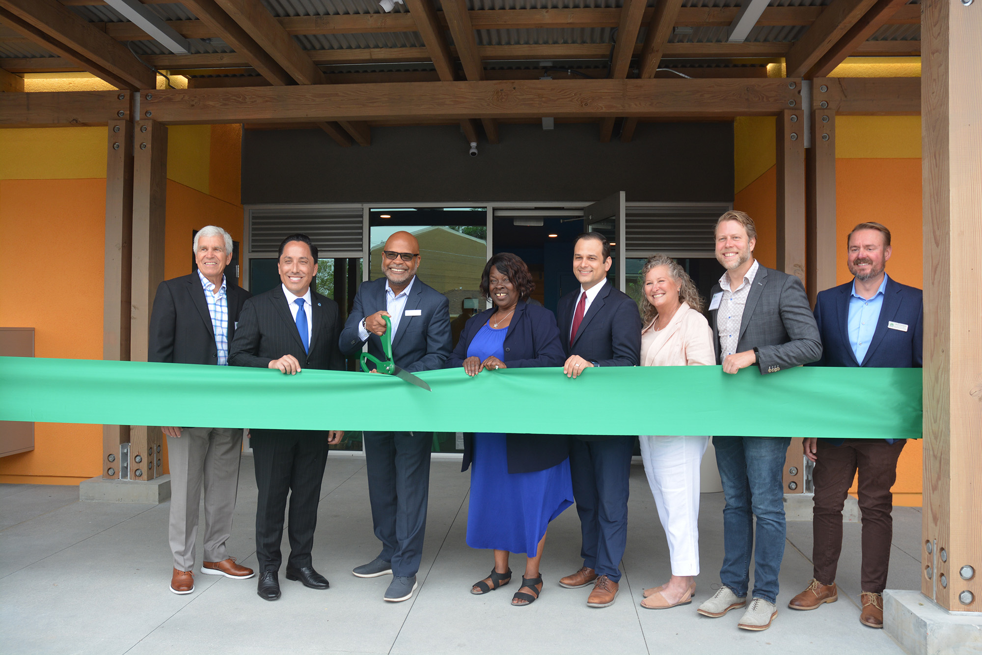 Ribbon cutting ceremony at affordable housing community for seniors