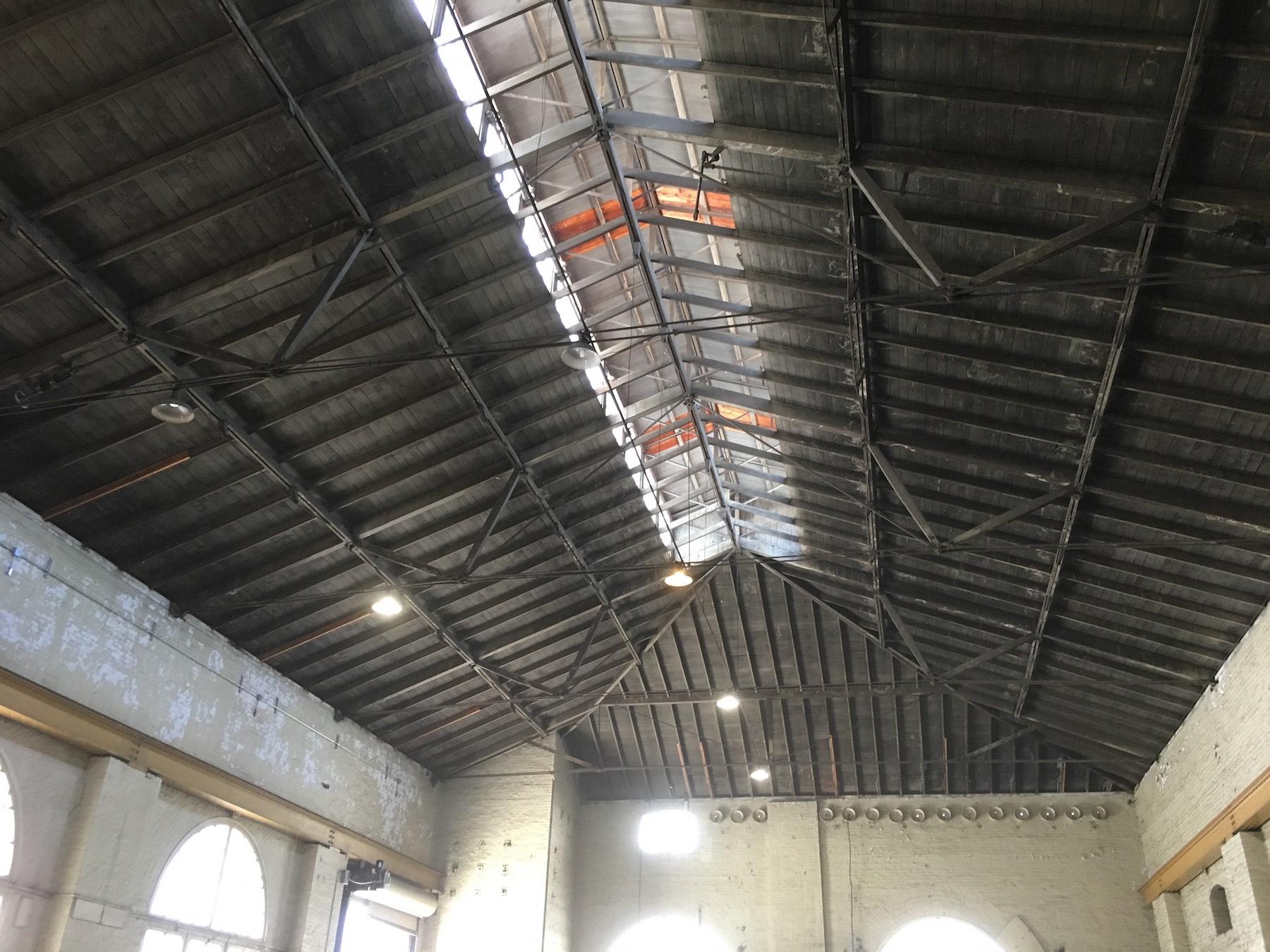 A new truss system is part of the building's seismic resistance.