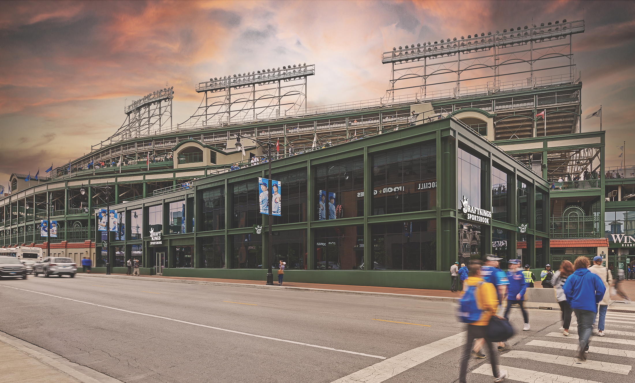 The DraftKings Sportsbook, which opened on June 27, 2023, is a new facet in Wrigleyville’s entertainment complex adjacent to Wrigley Field,