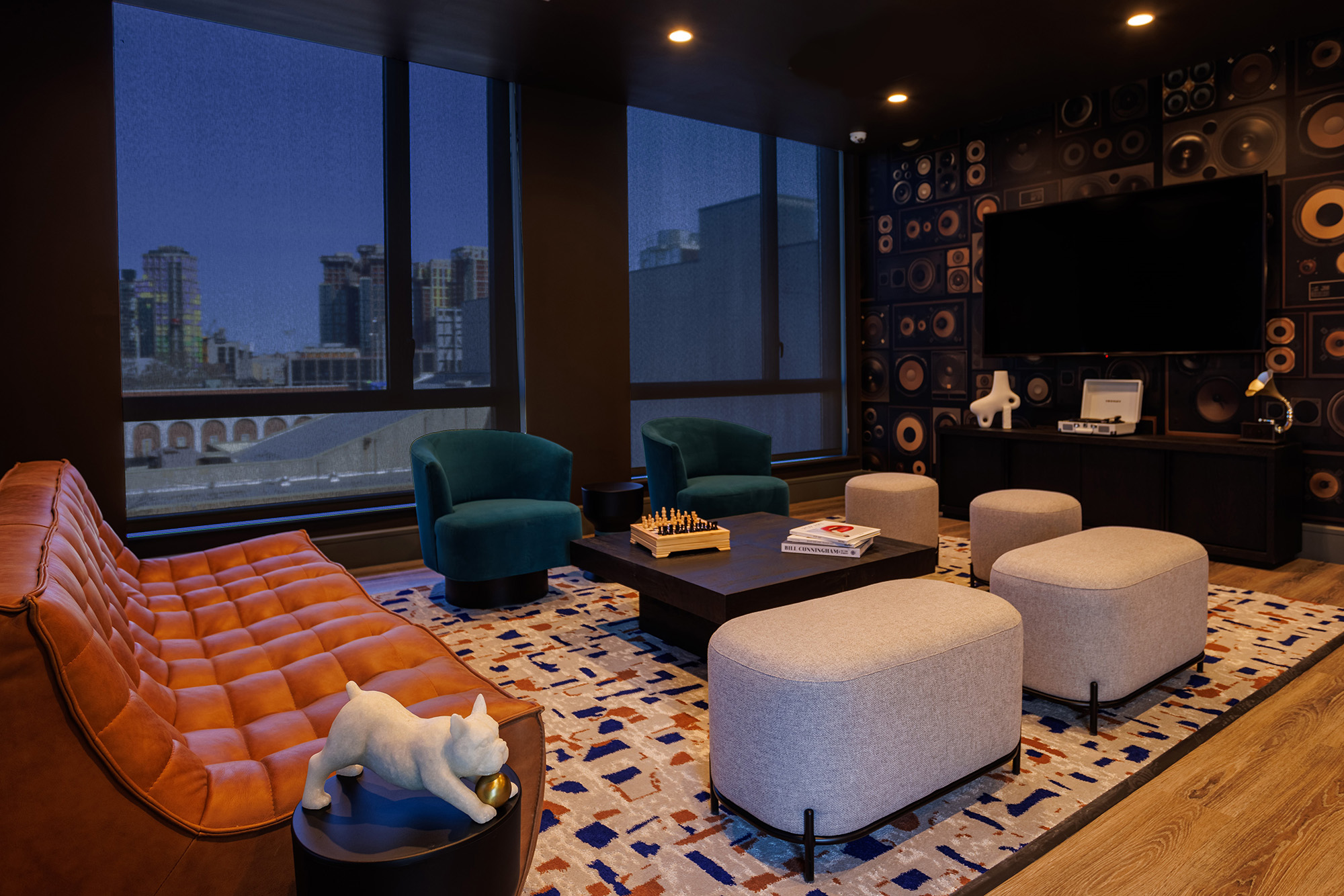 Calming lounge area for multifamily residents
