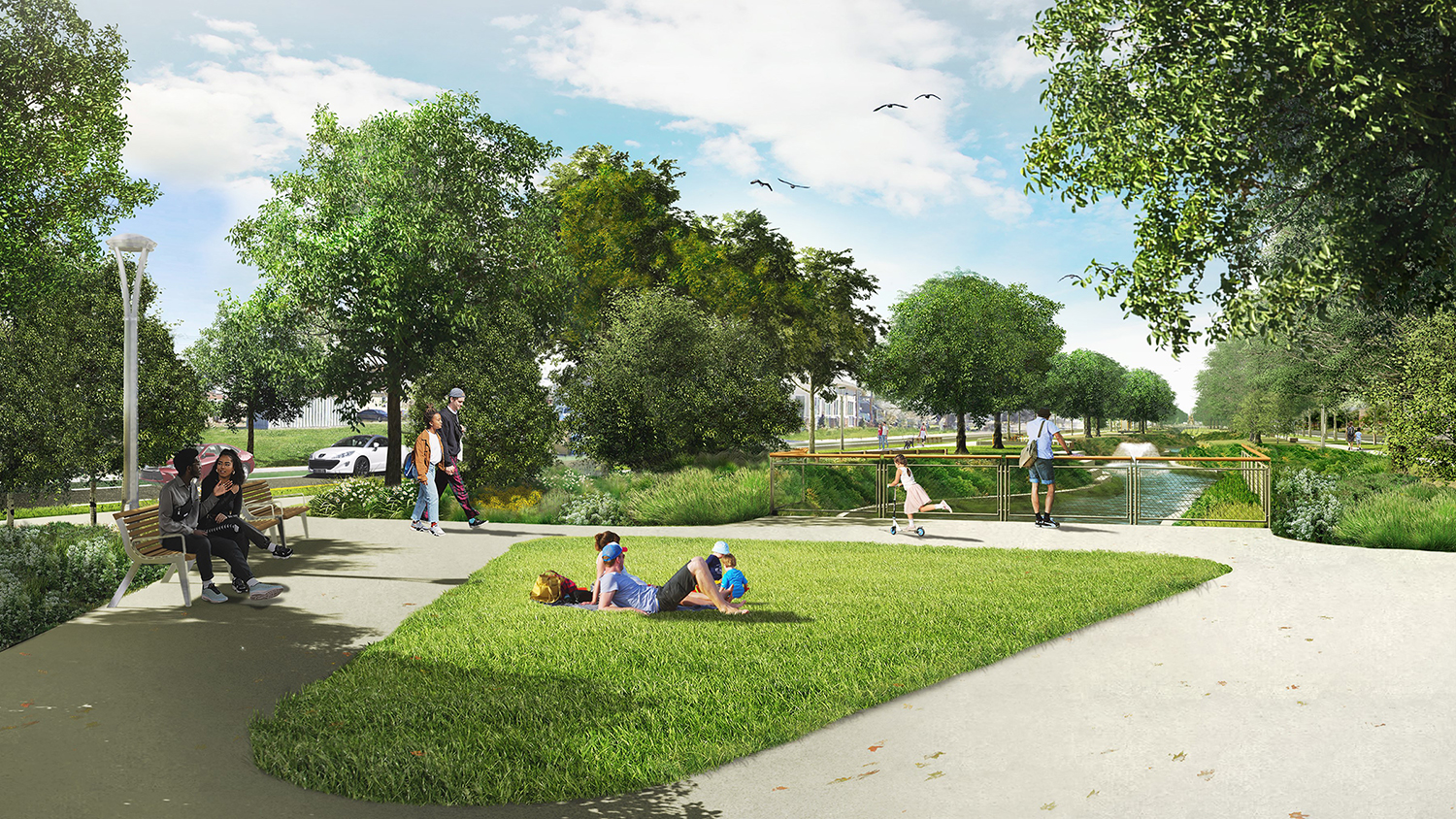 The Blue and Green Corridors Project is located in the Gentilly Neighborhood of New Orleans