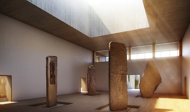 Drawing inspiration from traditional temple architecture, a monolithic box will 
