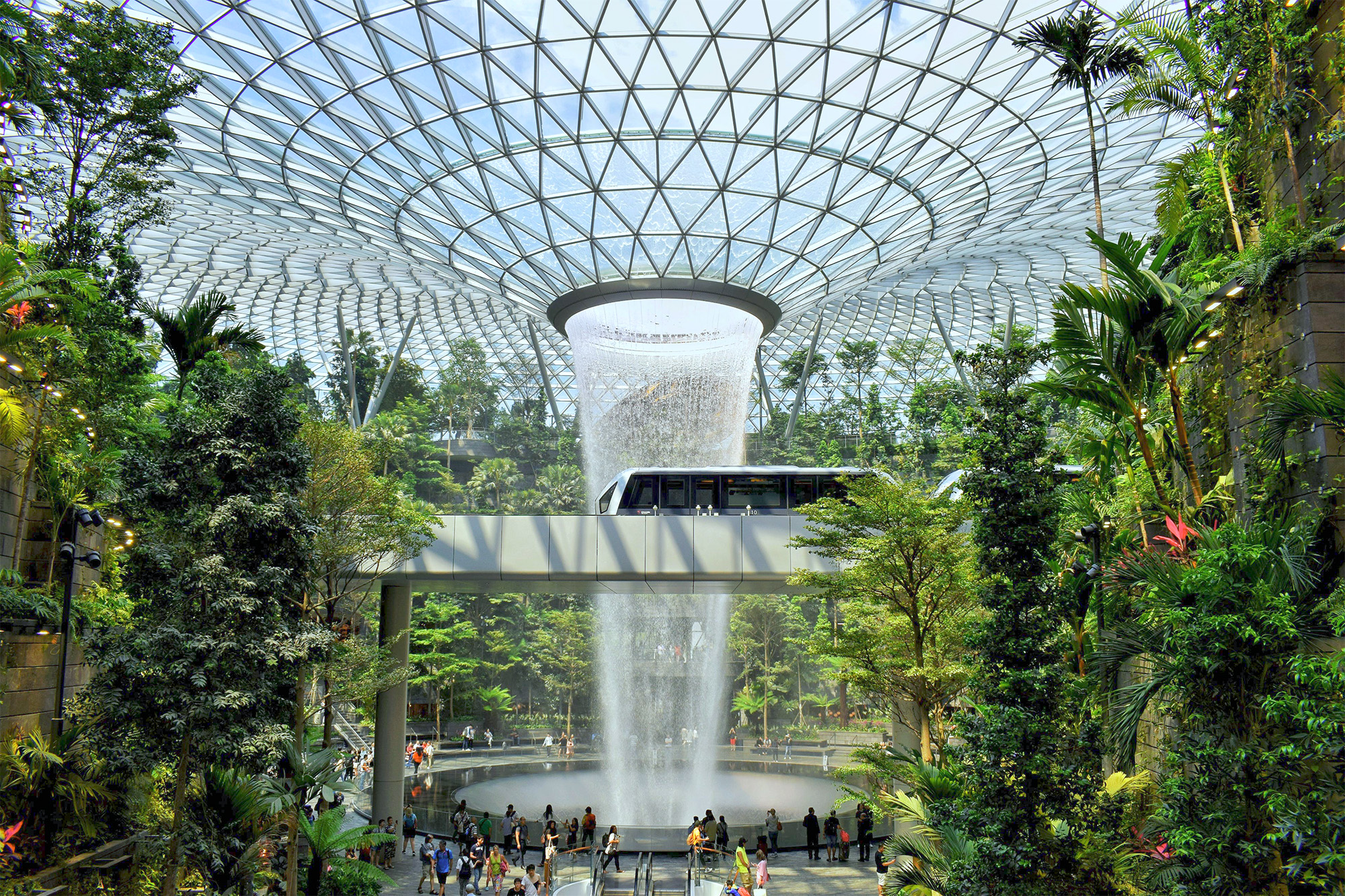 Changi Airport, Singapore indoor waterfall