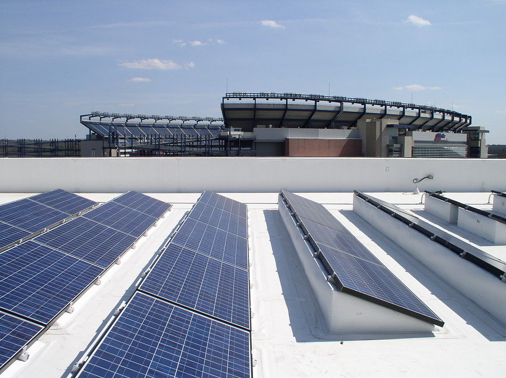 525kW BIPV CoolPly commercial roofing system which provides clean energy to the 