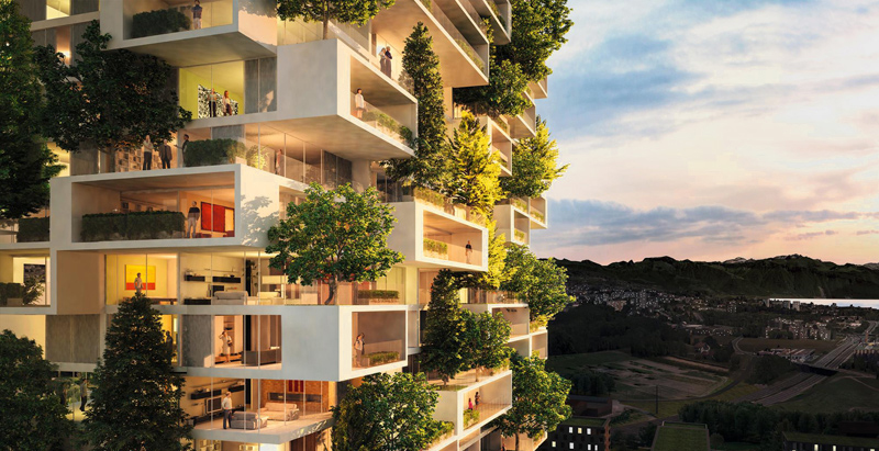 Italian architect designs vertical forest with prefab units by BuroHappold