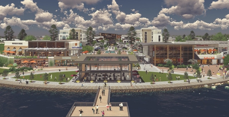 A rendering of the LakePointe Urban Village