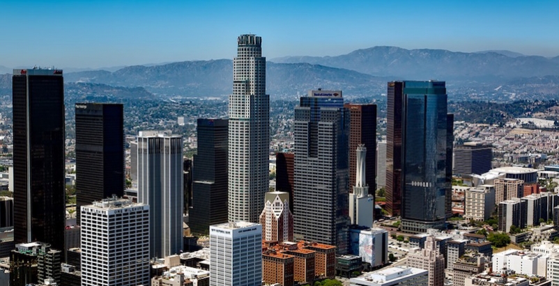 The downtown LA skyline