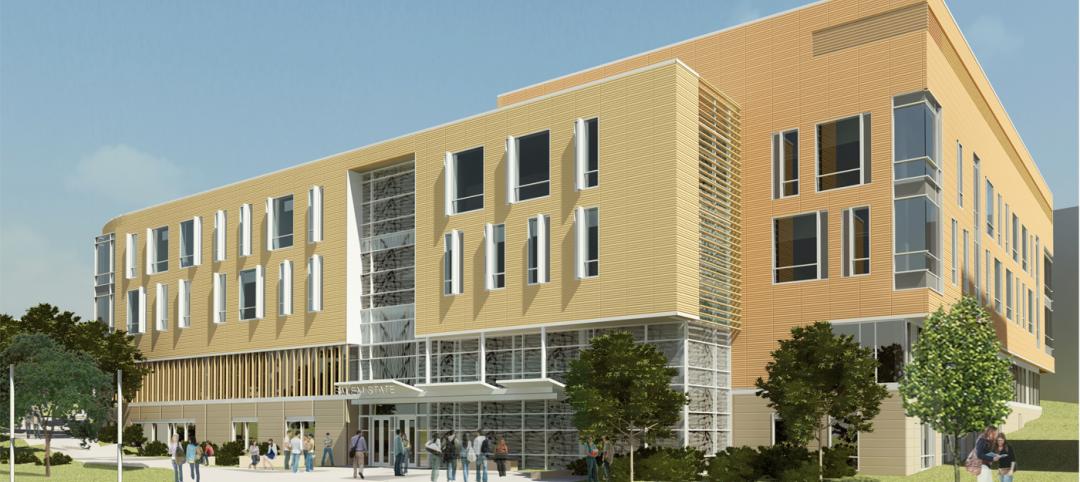 A rendering of the new 122,000-sf Library & Learning Commons at Salem State Univ