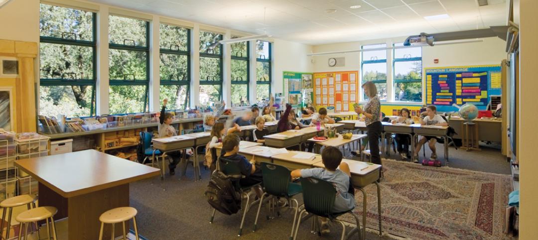 Classroom at Ross (Calif.) School with balanced daylighting. School districts ar