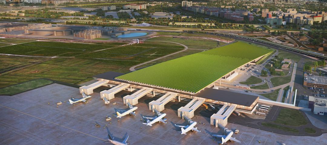 Rafael Viñoly Architects’ design for the new Florence, Italy, airport terminal will feature a rooftop vineyard, Courtesy Rafael Viñoly Architects