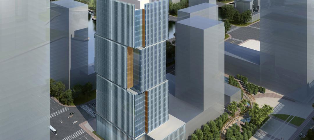 The 24-story tower totals 87,570 square meters overall, including 49,110 square 