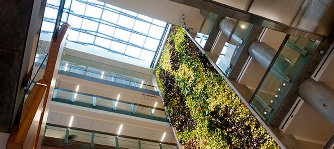 The biofilter provides the majority of the building's fresh air intake to substantially reduce energy usage.