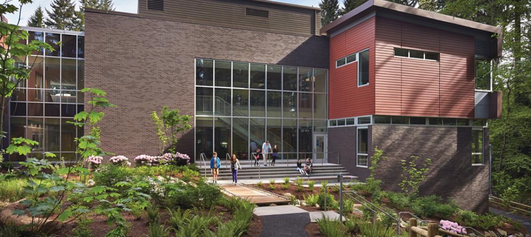 Cherry Crest Elementary, Bellevue, Wash., is integrated with the landscape to cr