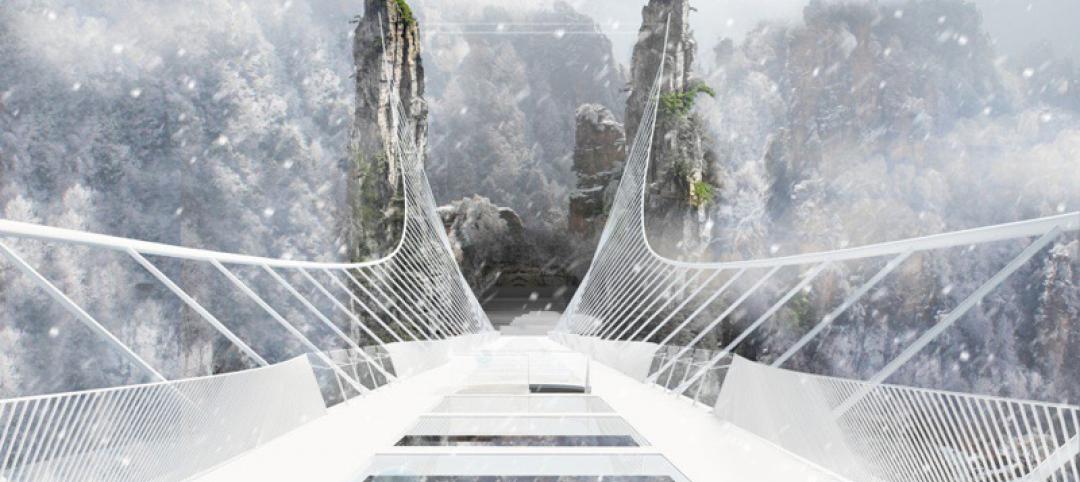 Construction of record breaking glass-bottom bridge nearly complete in China