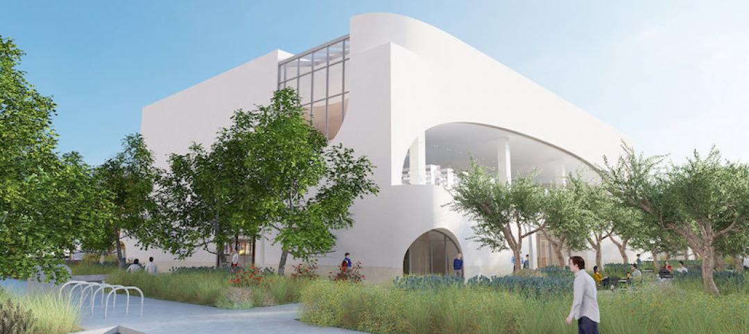 A rendering of the northeast corner of the new Donald Dungan Library