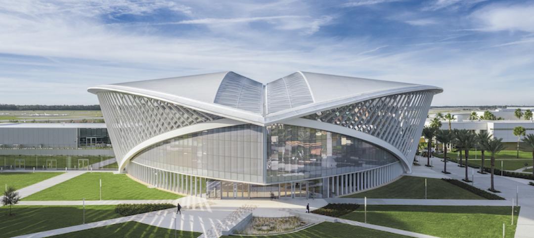 Embry-Riddle's new student union, shaped like birds in flight